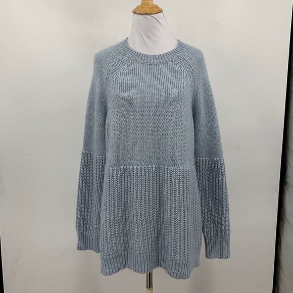 Banana Republic Sweater Womens M Medium Fog Wool Blend Italian Yarn Marled Knit - Picture 2 of 11
